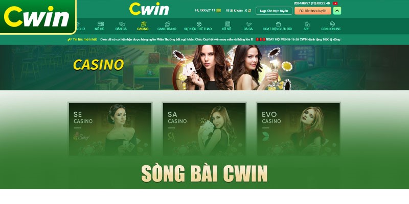 Sảnh game bài tại Cwin